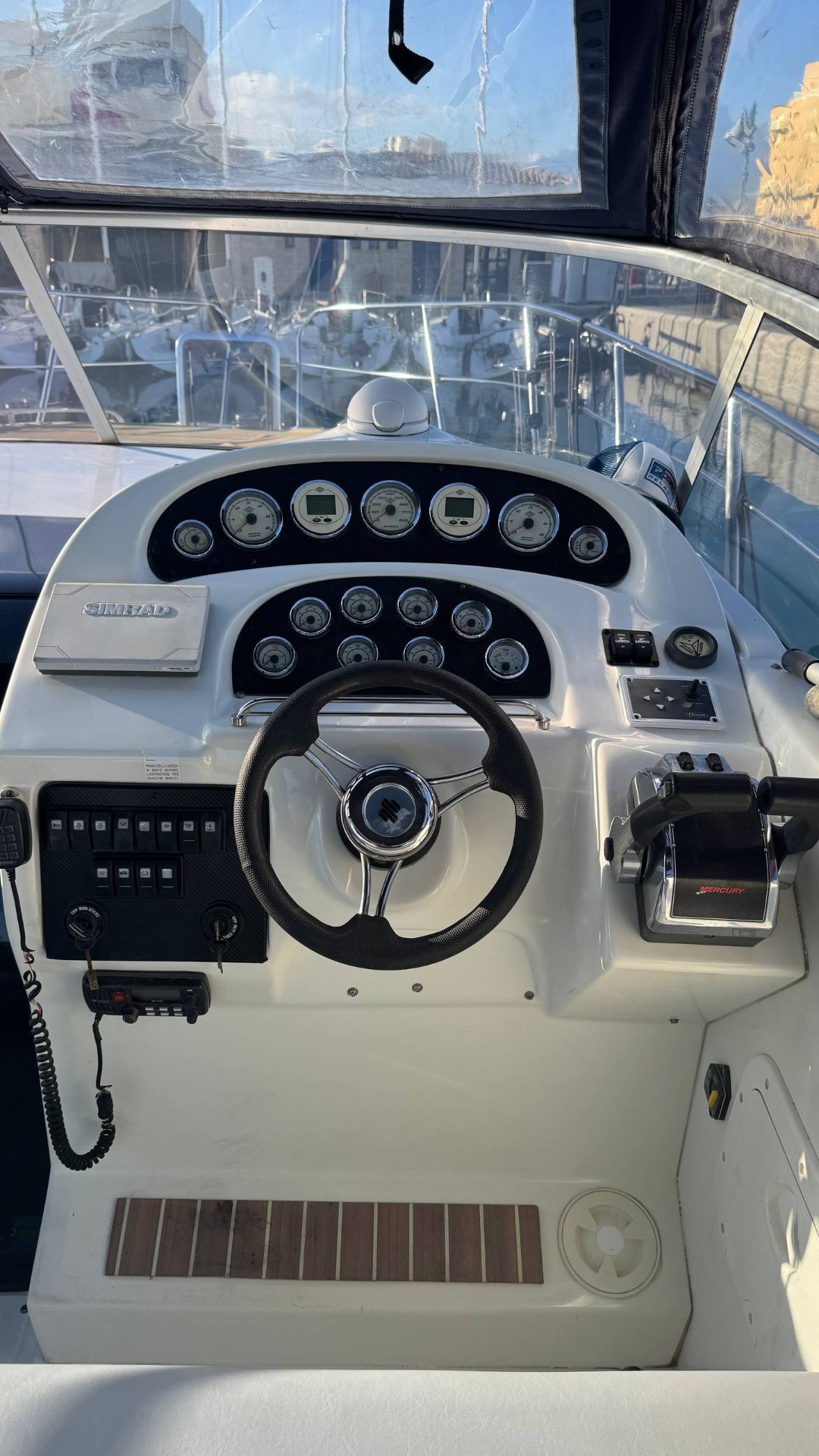 Comfortable cockpit, covered helm.